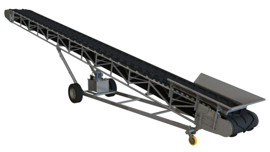 نوار نقاله متحرک با چرخ‌های مقاوم و قابلیت جابجایی آسان